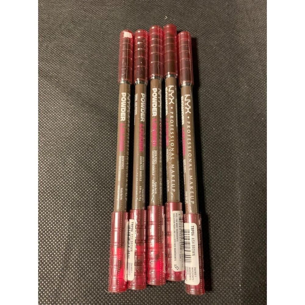 Lot of 5 NYX Powder Louder Eyebrow Brow Pencil ~ Ash Brown 06